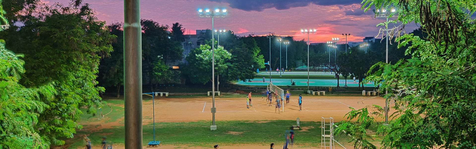 Volleyball and tennis courts