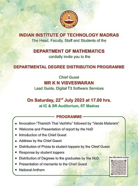 Departmental Degree Distribution Programme Departmental Degree Distribution Programme