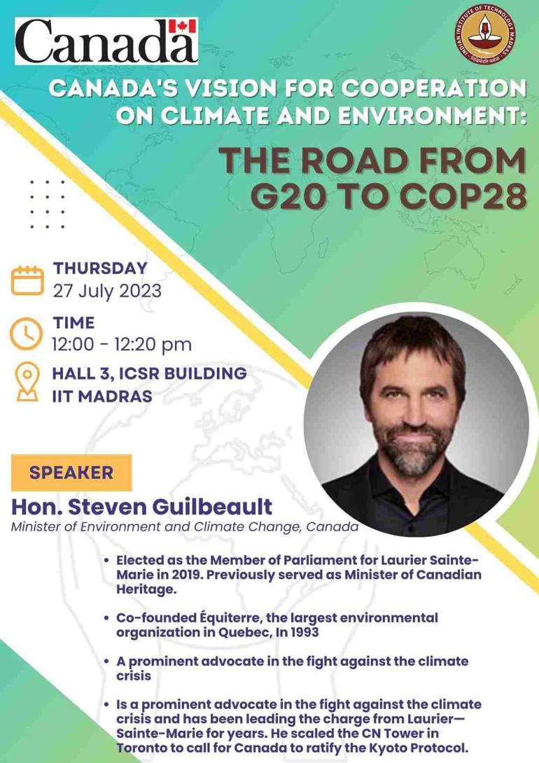 Canada's vision for cooperation on climate and environment: The Road from G20 to COP28 Canada's vision for cooperation on climate and environment: The Road from G20 to COP28