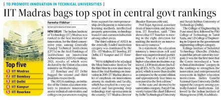 ARIIA rankings: IIT Madras bags No. 1 spot for third consecutive year
