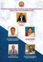 IIT Madras Establishes Inter-disciplinary Water Management & Policy Centre to solve water problems in India