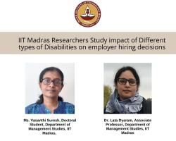 IIT Madras Researchers Study impact of Different types of Disabilities on employer hiring decisions