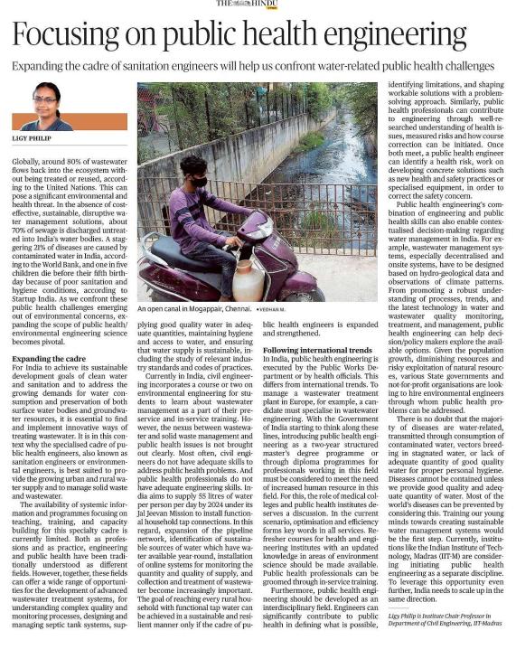 Focusing on public health engineering