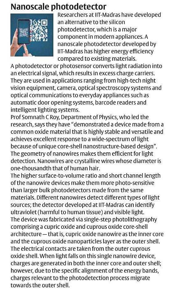 Nanoscale photodetector