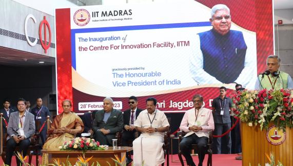 Hon'ble Vice President of India Shri Jagdeep Dhankhar inaugurates new facility of the Centre for Innovation at IIT Madras Hon'ble Vice President of India Shri Jagdeep Dhankhar inaugurates new facility of the Centre for Innovation at IIT Madras