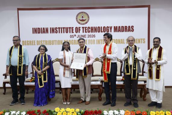 Foreign Secretary Shri Vikram Misri presents degrees to international students of IIT Madras
