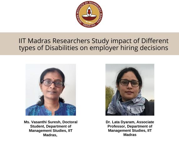 IIT Madras Researchers Study impact of Different types of Disabilities on employer hiring decisions