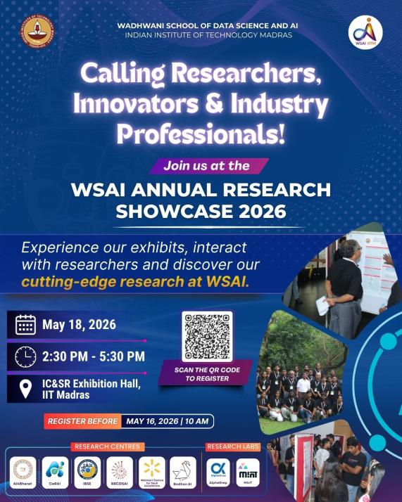 IIT Madras’ WSAI to showcase 100 AI & Data Science Research Projects at Annual Research Showcase 2026