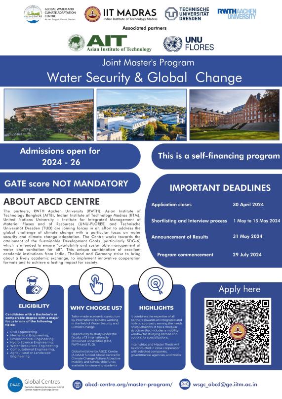 IIT Madras launches new International Master's Program on Water Security and Global Change with German Varsities IIT Madras launches new International Master's Program on Water Security and Global Change with German Varsities