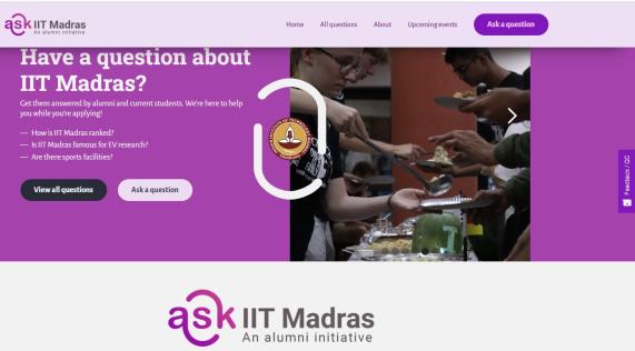 IIT Madras Alumni launches 'AskIITM' website aimed at IIT Aspirants IIT Madras Alumni launches 'AskIITM' website aimed at IIT Aspirants