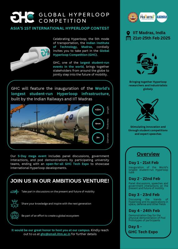 IIT Madras to organize Asia’s first international Hyperloop competition from 21-25 Feb 2025