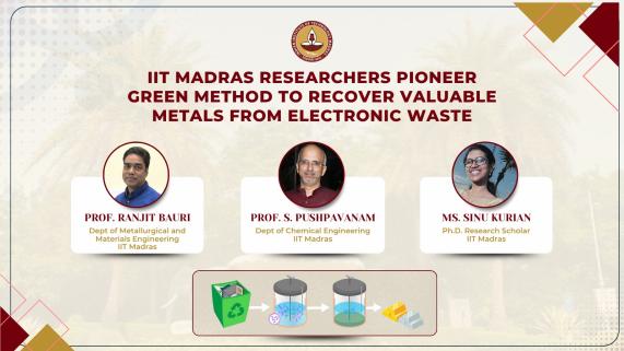 IIT Madras Researchers pioneer Green Method to recover valuable metals from Electronic Waste