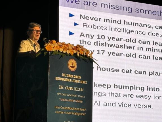 Meta Chief AI Scientist Dr. Yann LeCun delivers IIT Madras’ ‘Subra Suresh Distinguished Lecture’ on the future of AI Meta Chief AI Scientist Dr. Yann LeCun delivers IIT Madras’ ‘Subra Suresh Distinguished Lecture’ on the future of AI