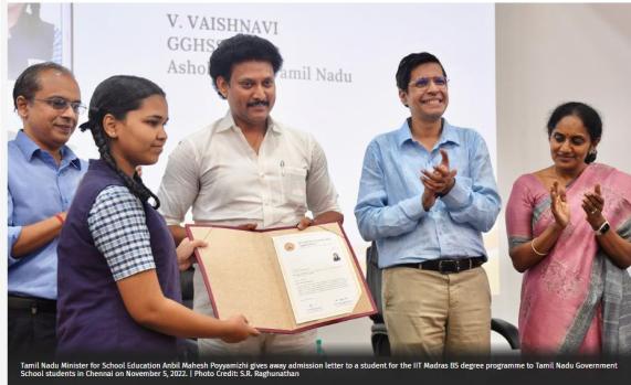 IIT Madras hands over admission cards to students enrolled under 'Anaivarukkum IITM' programme