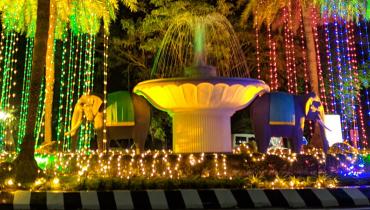 Gajendra circle lit up