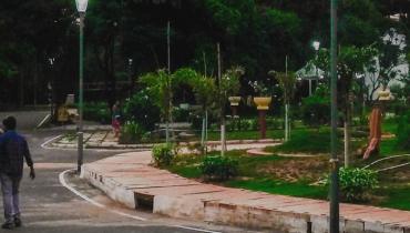 In front on the New Academic Complex