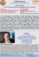 In-situ characterization of hydrogen effects in metals